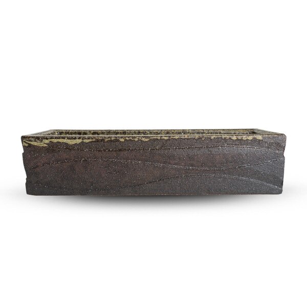 Image of Olive Textured Rectangular Serving Bowl 11.75" 2