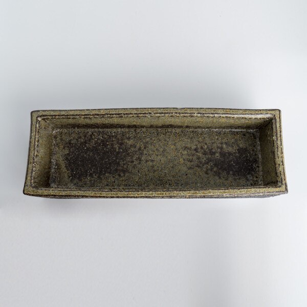 Image of Olive Textured Rectangular Serving Bowl 11.75" 3