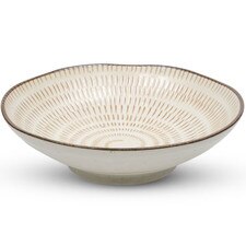 Mingei Beige Swirl Coupe Bowl 6.75"