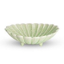 Pastel Green Fluted Oval Coupe Bowl 7"