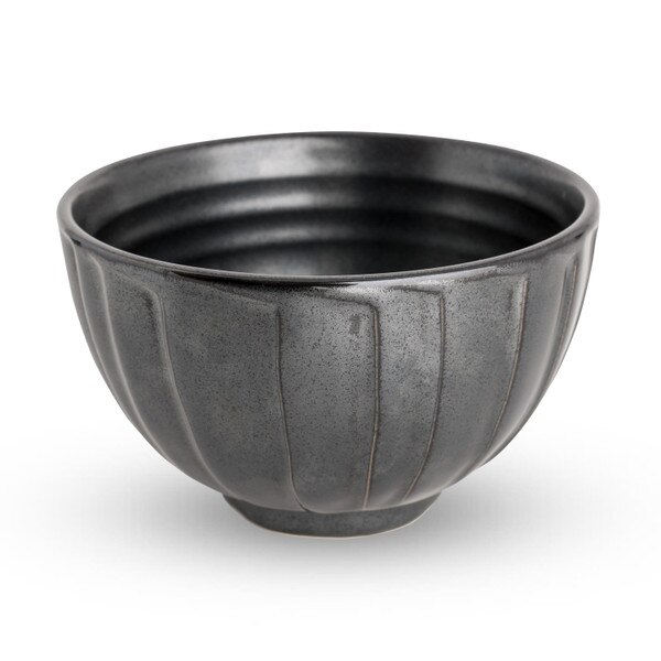 Image of Tessa Black Ribbed Bowl 5" 1