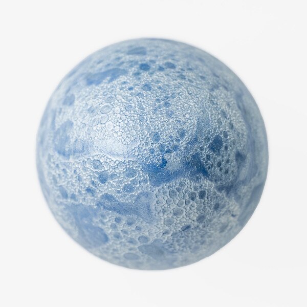 Image of Blue Seafoam Egg-Shaped Lidded Bowl 2.5" 3