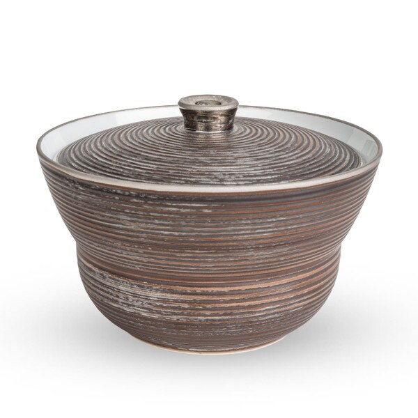 Image of Seisensuji Ginsai Lidded Bowl 4.25" 1