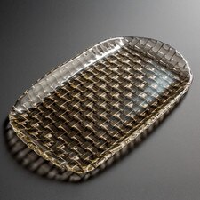 Orme Brown Glass Rectangular Tray 12"