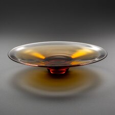 Tsugaru Vidro Handmade Prestige Amber Glass Plate 9"