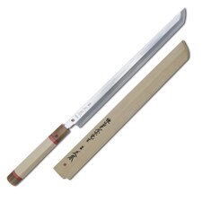 Masamoto Sohonten Korin White #1 Hongasumi Mirror Finish Sakimaru Takobiki w/ Kizuna Logo 13"