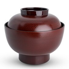 Resin Tamehake Brown Lidded Soup Bowl 5.25"