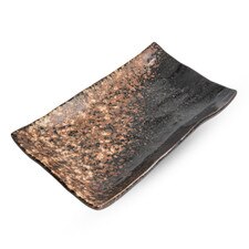Bizen Glazed Rectangular Plate 8.75"