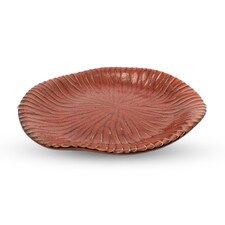 Shuin Red Footed Abstract Plate 10"