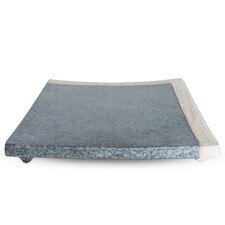 Kokugama Gray White Footed Square Plate 8.75"