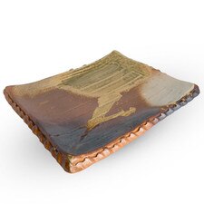 Furu Shigaraki Footed Rectangular Plate 13"
