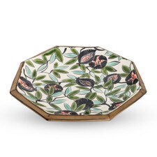 Textured Bronze Fig Green Octagon Plate 9.75"