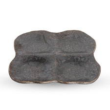 Kyo Black 4 Divided Sauce Dish 7"